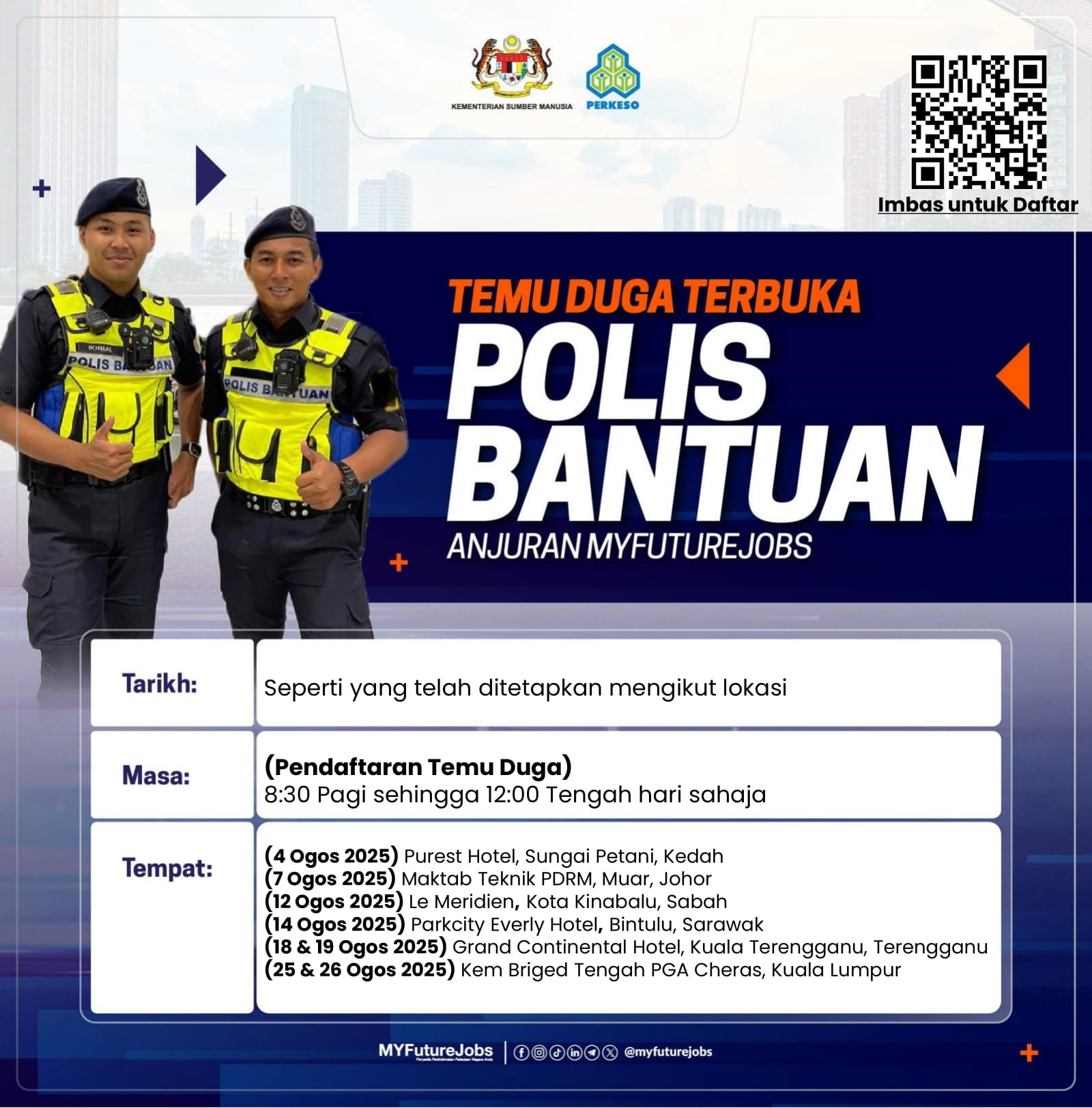 TEMU DUGA TERBUKA POLIS BANTUAN ANJURAN MYFUTUREJOBS