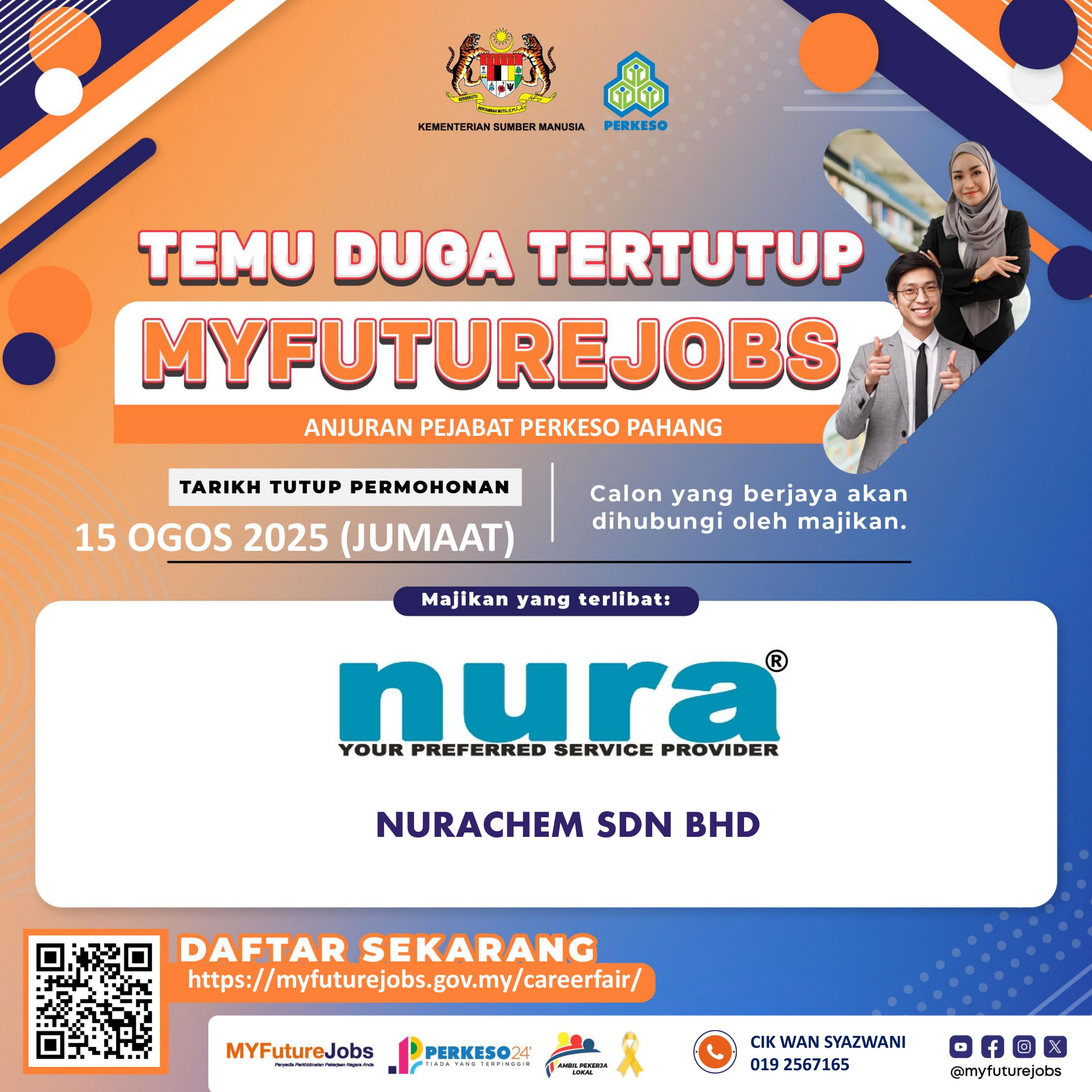 TEMU DUGA TERTUTUP MYFUTUREJOBS DENGAN KERJASAMA NURACHEM SDN BHD