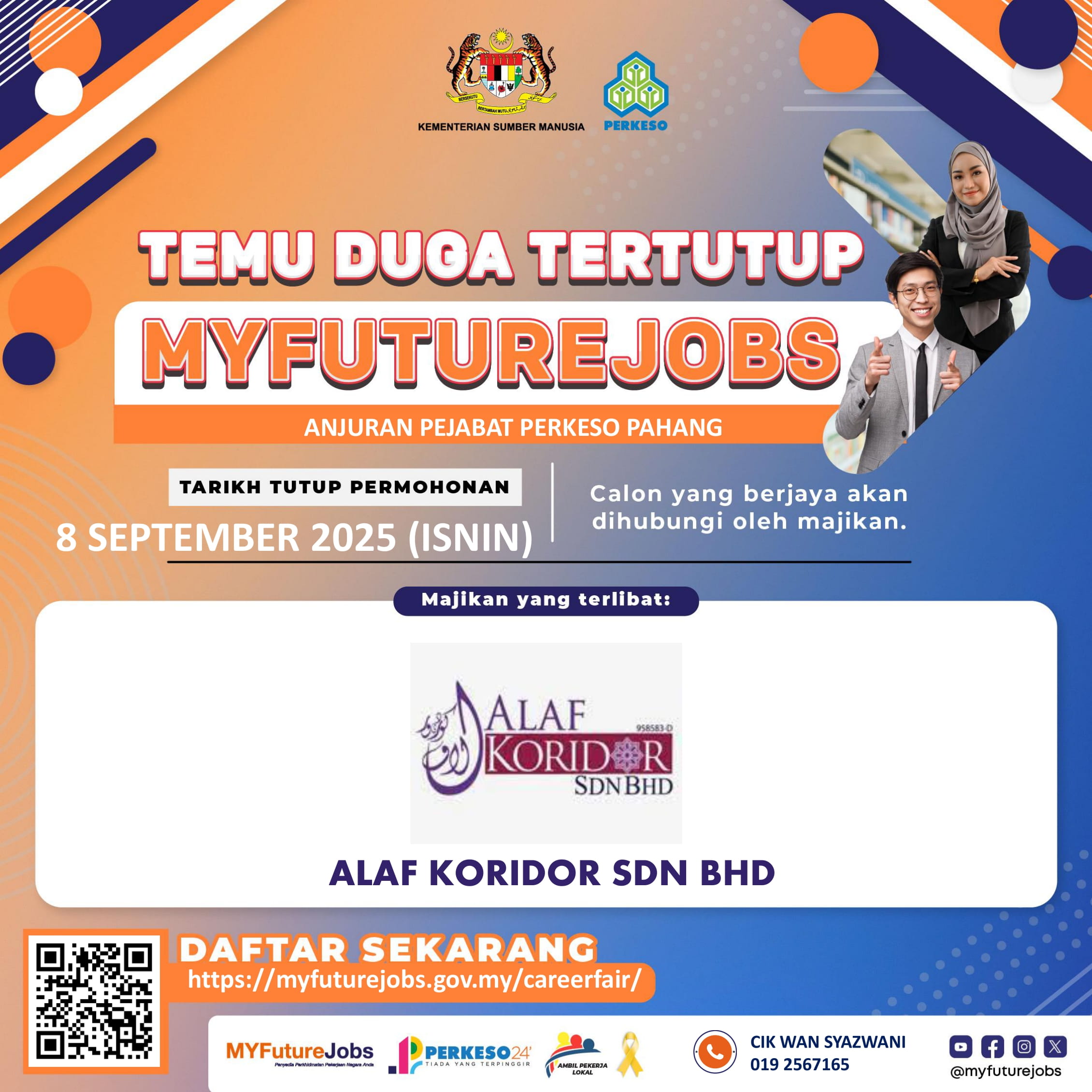 TEMU DUGA TERTUTUP MYFUTUREJOBS DENGAN KERJASAMA ALAF KORIDOR SDN BHD