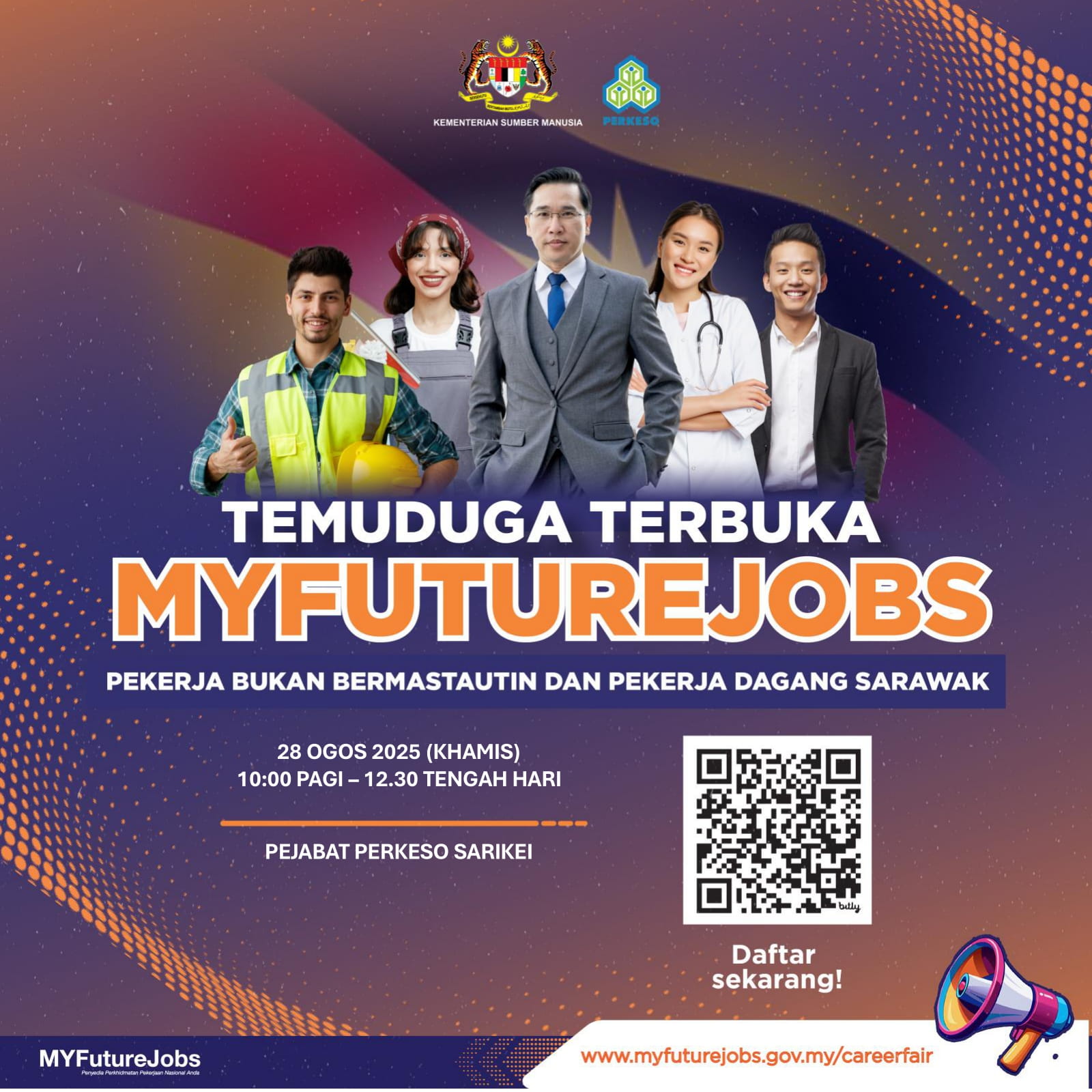 TEMUDUGA TERBUKA MINGGUAN MYFUTUREJOBS PBPPD UNIT PERKHIDMATAN PEKERJAAN PEJABAT PERKESO SARIKEI