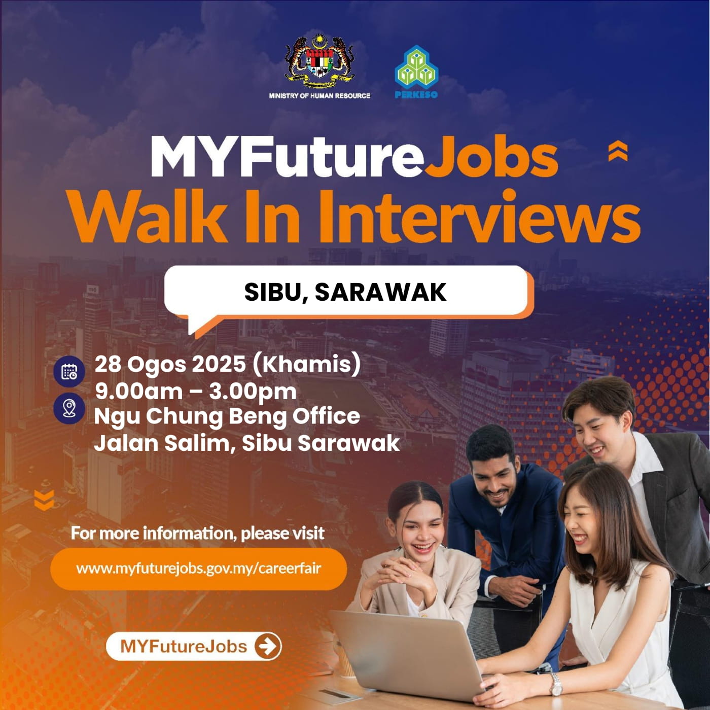 TEMU DUGA TERTUTUP MYFUTUREJOBS ANJURAN PEJABAT PERKESO SIBU