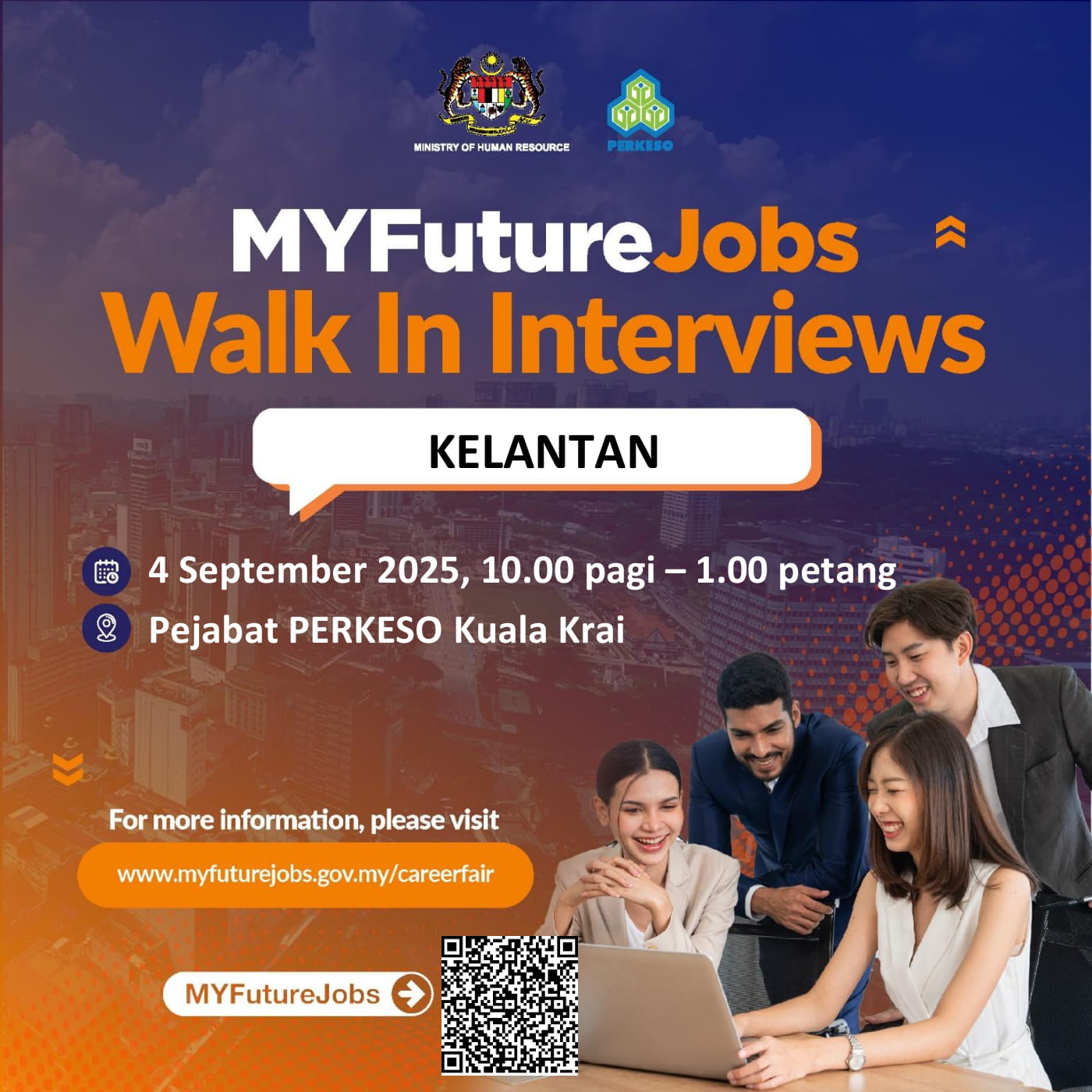 HEBAHAN MYFUTUREJOBS WALK IN INTERVIEW @ PERKESO KUALA KRAI