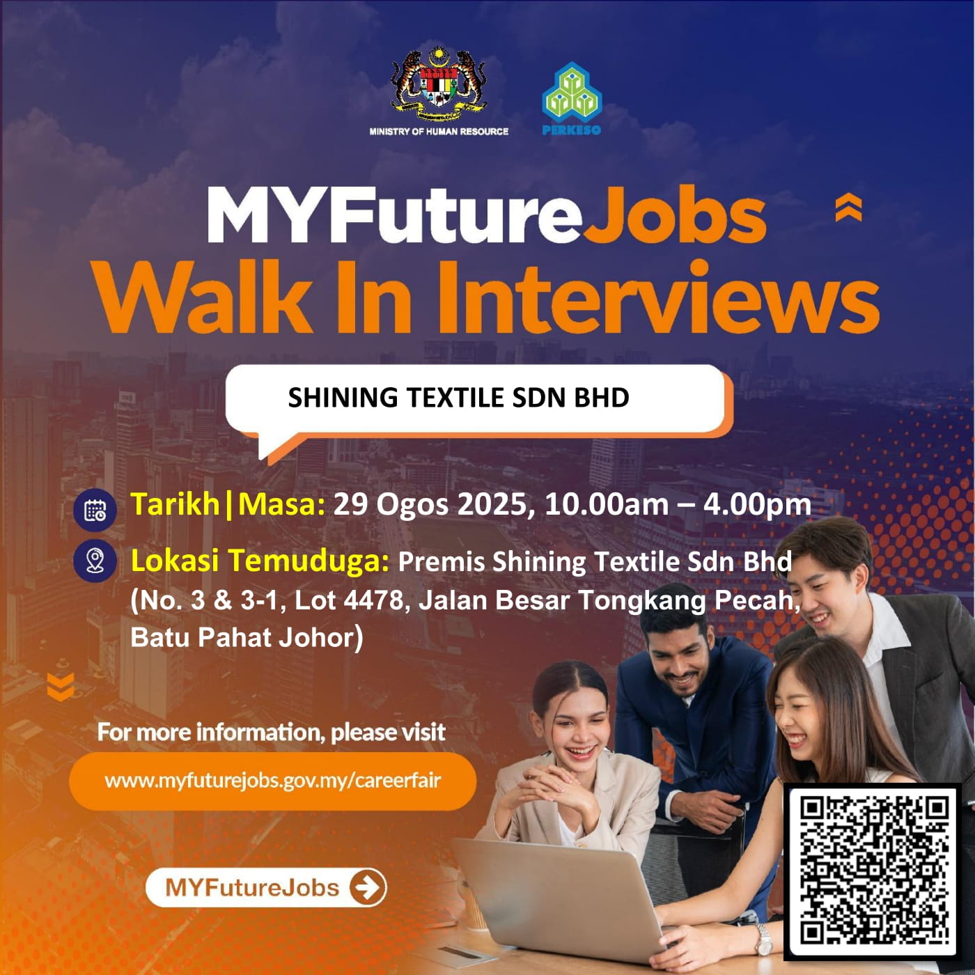WALK IN INTERVIEW SHINING TEXTILE SDN BHD