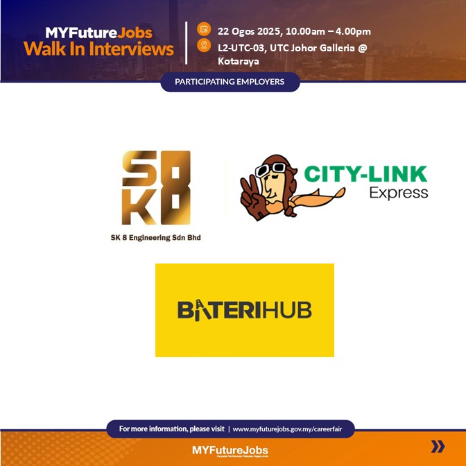 Walkin Interview MyFutureJobs @ Galleria Kotaraya Johor Bahru
