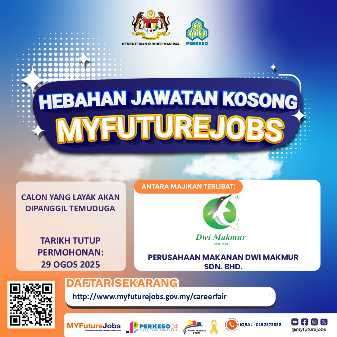 HEBAHAN JAWATAN KOSONG MYFUTUREJOBS PERUSAHAAN MAKANAN DWI MAKMUR SDN BHD