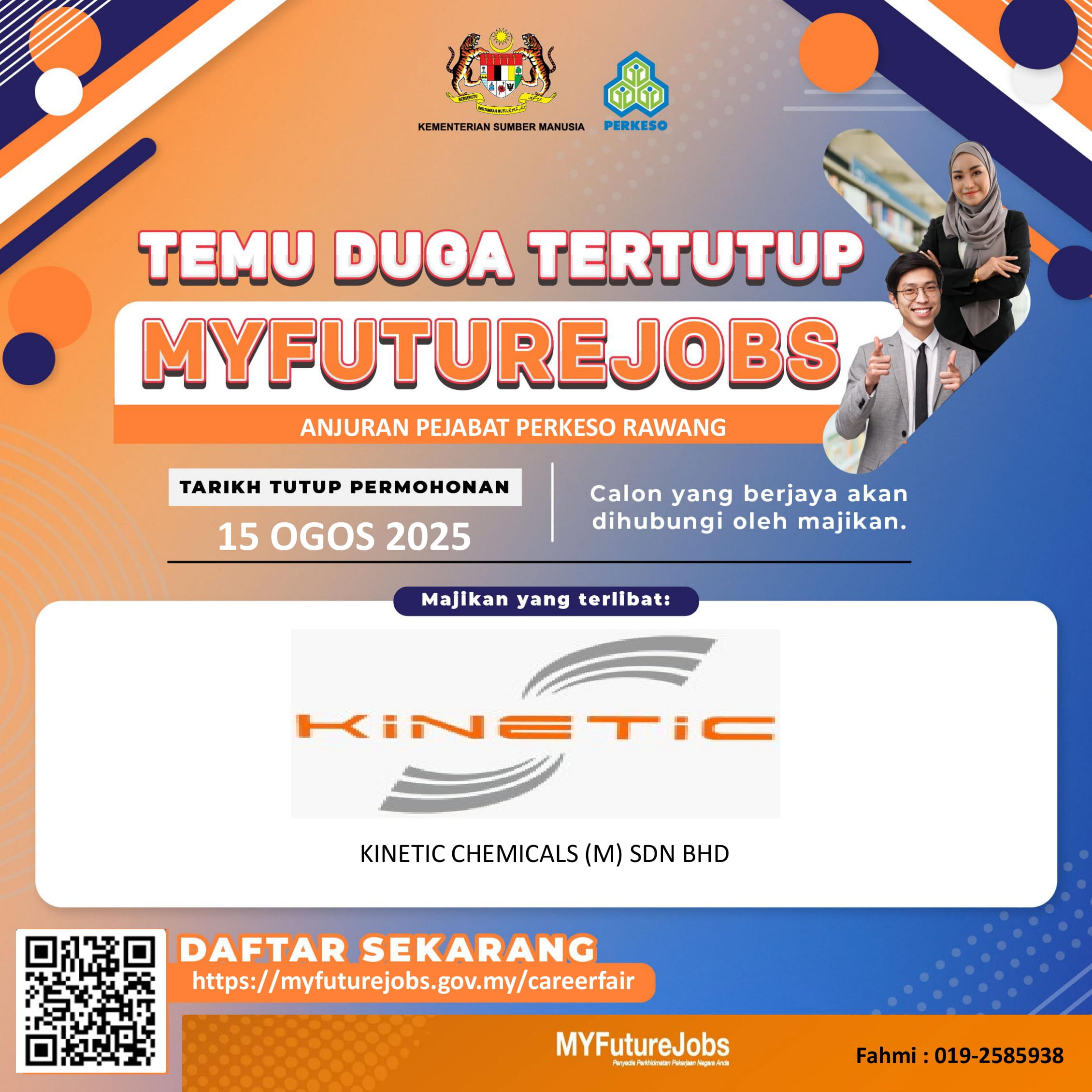TEMUDUGA TERTUTUP MYFUTUREJOBS BERSAMA MAJIKAN KINETIC CHEMICALS (M) SDN BHD