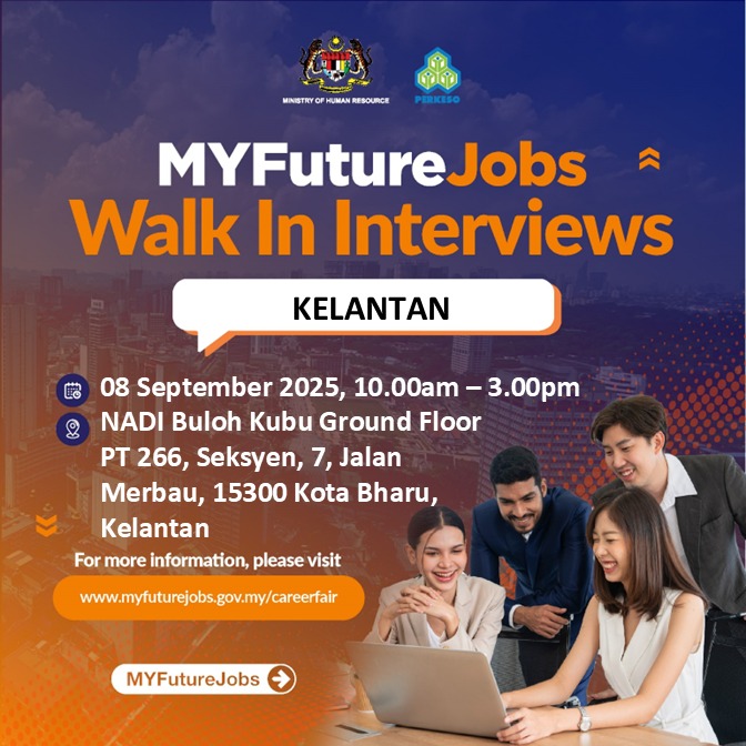 PROGRAM TEMUDUGA TERBUKA MYFUTUREJOBS SEKTOR PERINDUSTRIAN ANJURAN PEJABAT PERKESO NEGERI KELANTAN