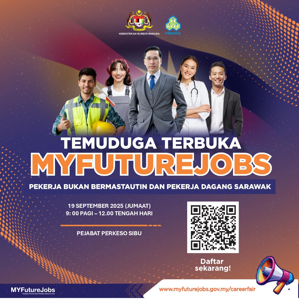 TEMUDUGA TERBUKA MINGGUAN MYFUTUREJOBS PBPPD UNIT PERKHIDMATAN PEKERJAAN PEJABAT PERKESO SIBU