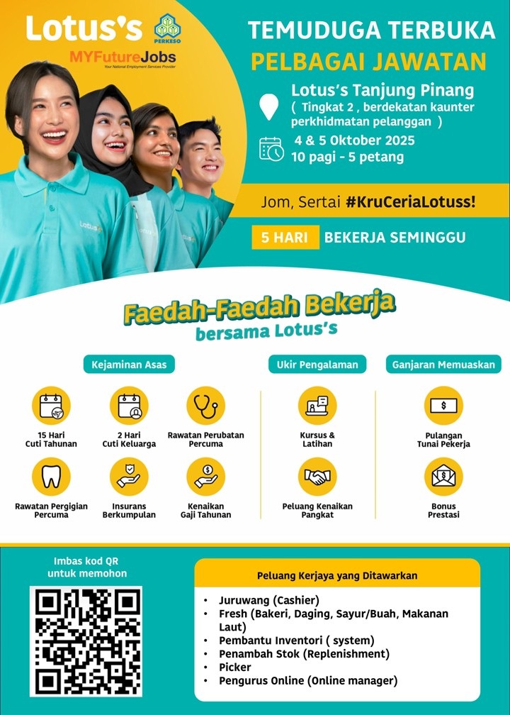 TEMU DUGA TERBUKA LOTUS’S STORES PULAU PINANG