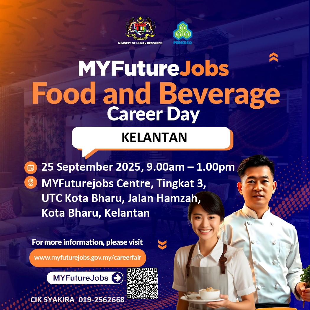 HEBAHAN TEMUDUGA MYFUTUREJOBS SEKTOR F&B @ UTC KELANTAN BERSAMA NASKEN COFFEE