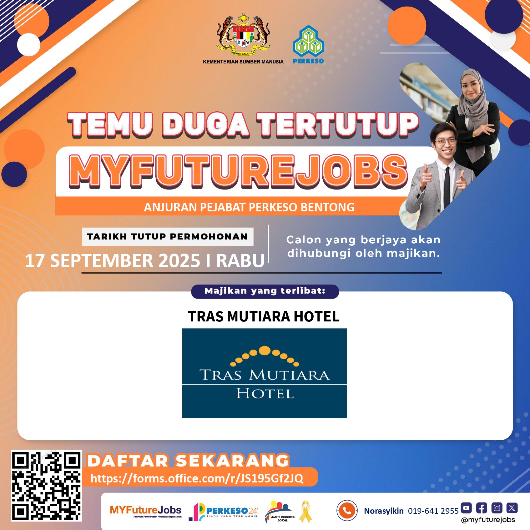 TEMUDUGA TERTUTUP MYFUTUREJOBS BERSAMA TRAS MUTIARA HOTEL