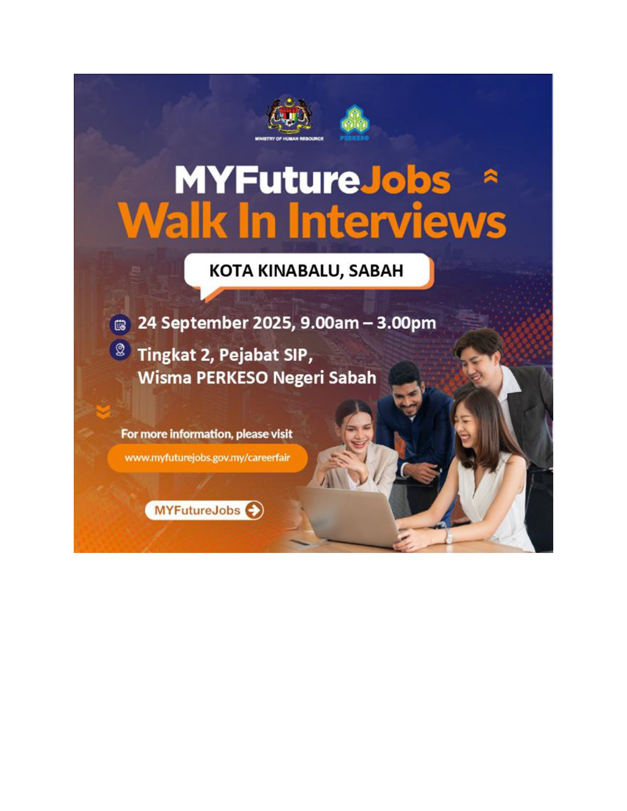 TEMU DUGA TERBUKA MYFUTUREJOBS ANJURAN PEJABAT PERKESO NEGERI SABAH