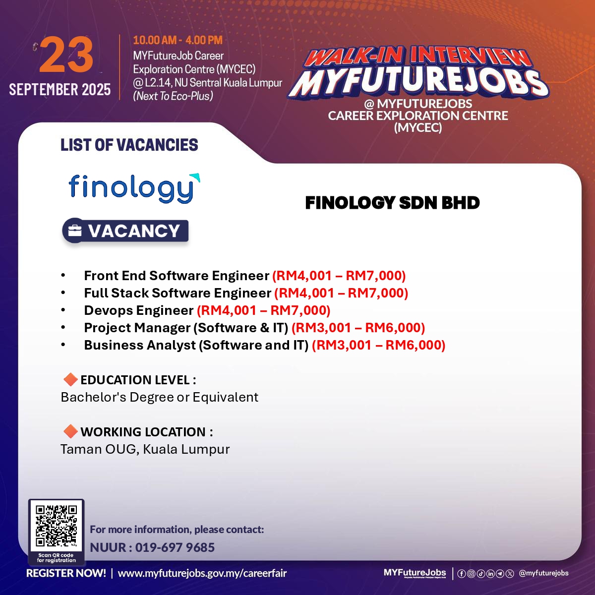 WALK-IN INTERVIEW MYFUTUREJOBS @ MYFUTUREJOBS CAREER EXPLORATION CENTRE (MYCEC) NU SENTRAL