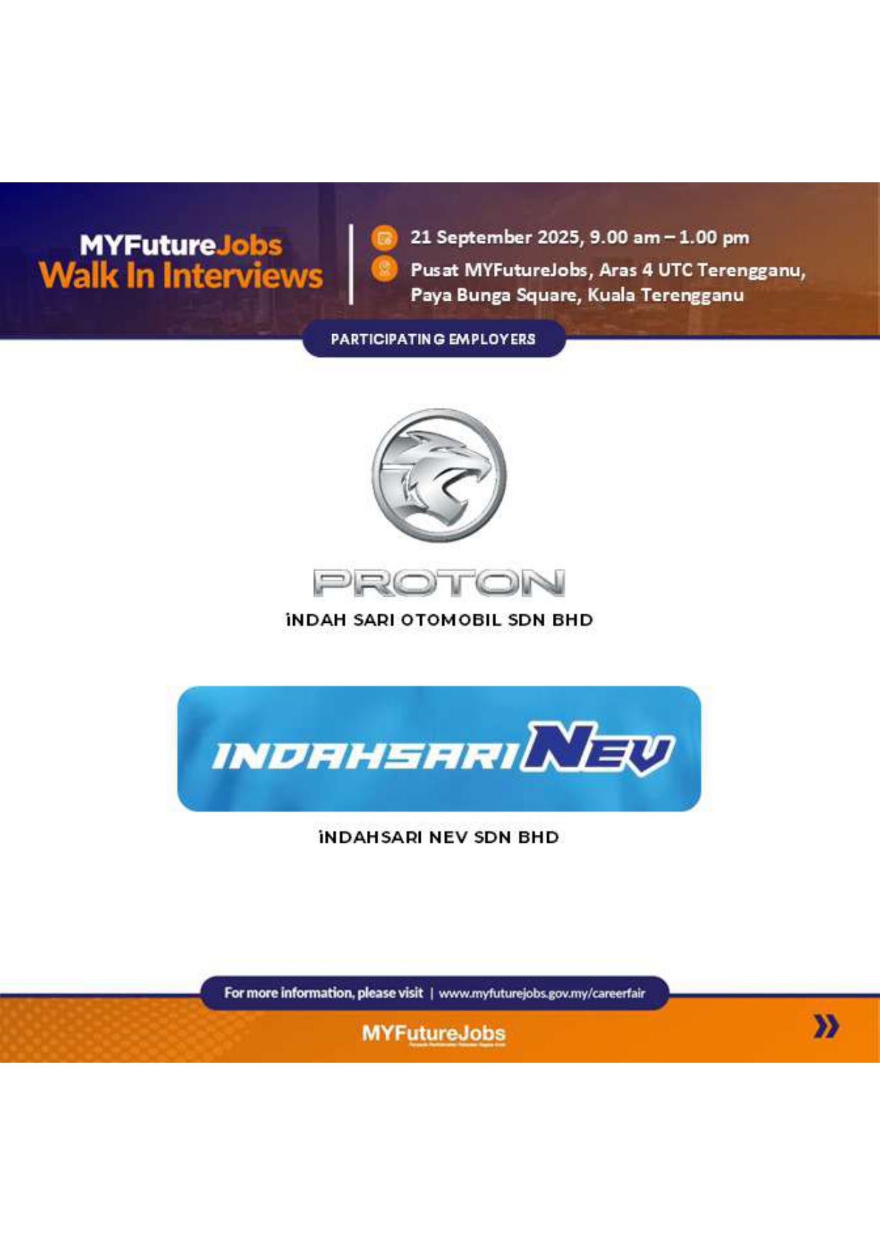 MYFutureJobs Walk-In Interview anjuran PERKESO Terengganu
