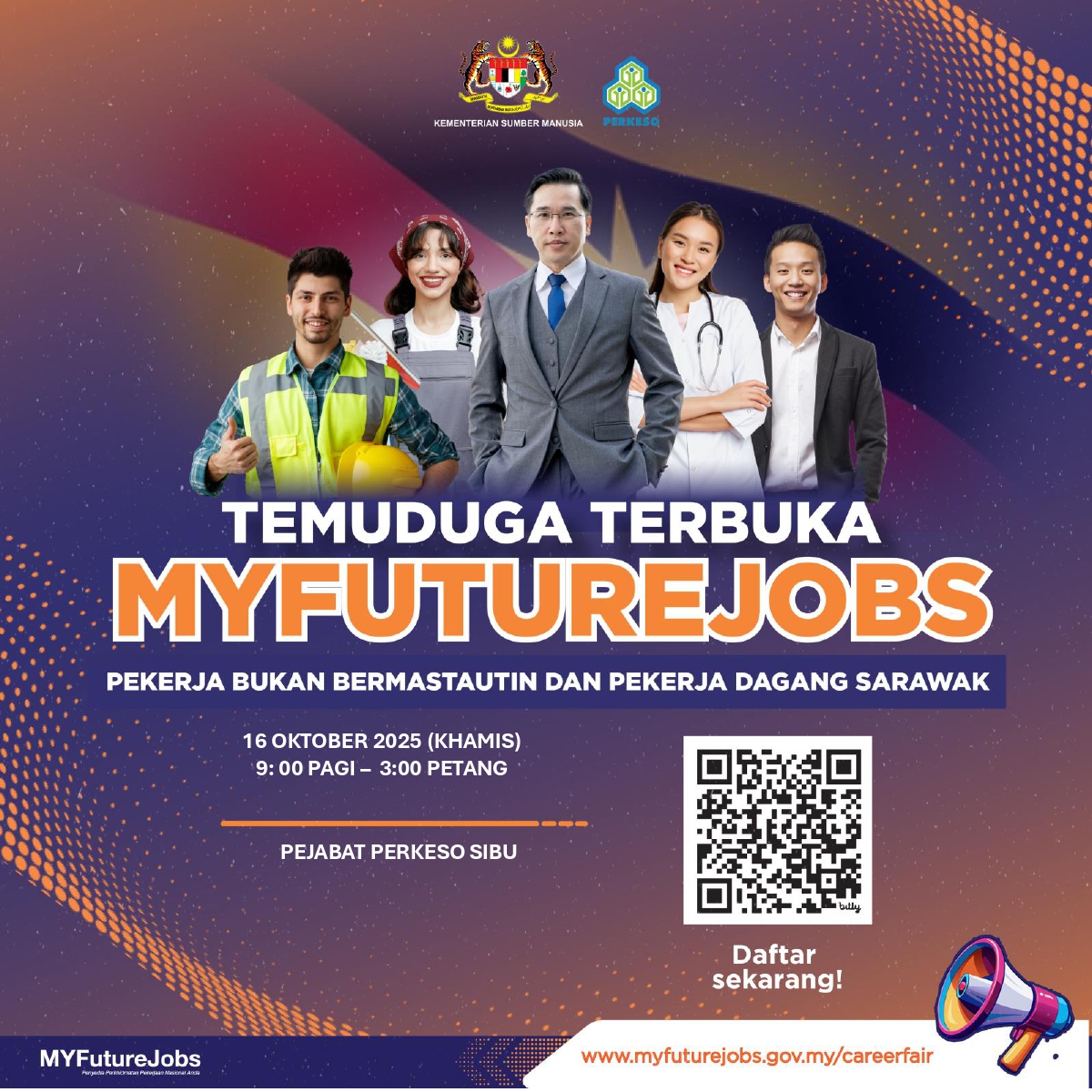 TEMUDUGA TERBUKA MINGGUAN MYFUTUREJOBS PBPPD UNIT PERKHIDMATAN PEKERJAAN PEJABAT PERKESO SIBU