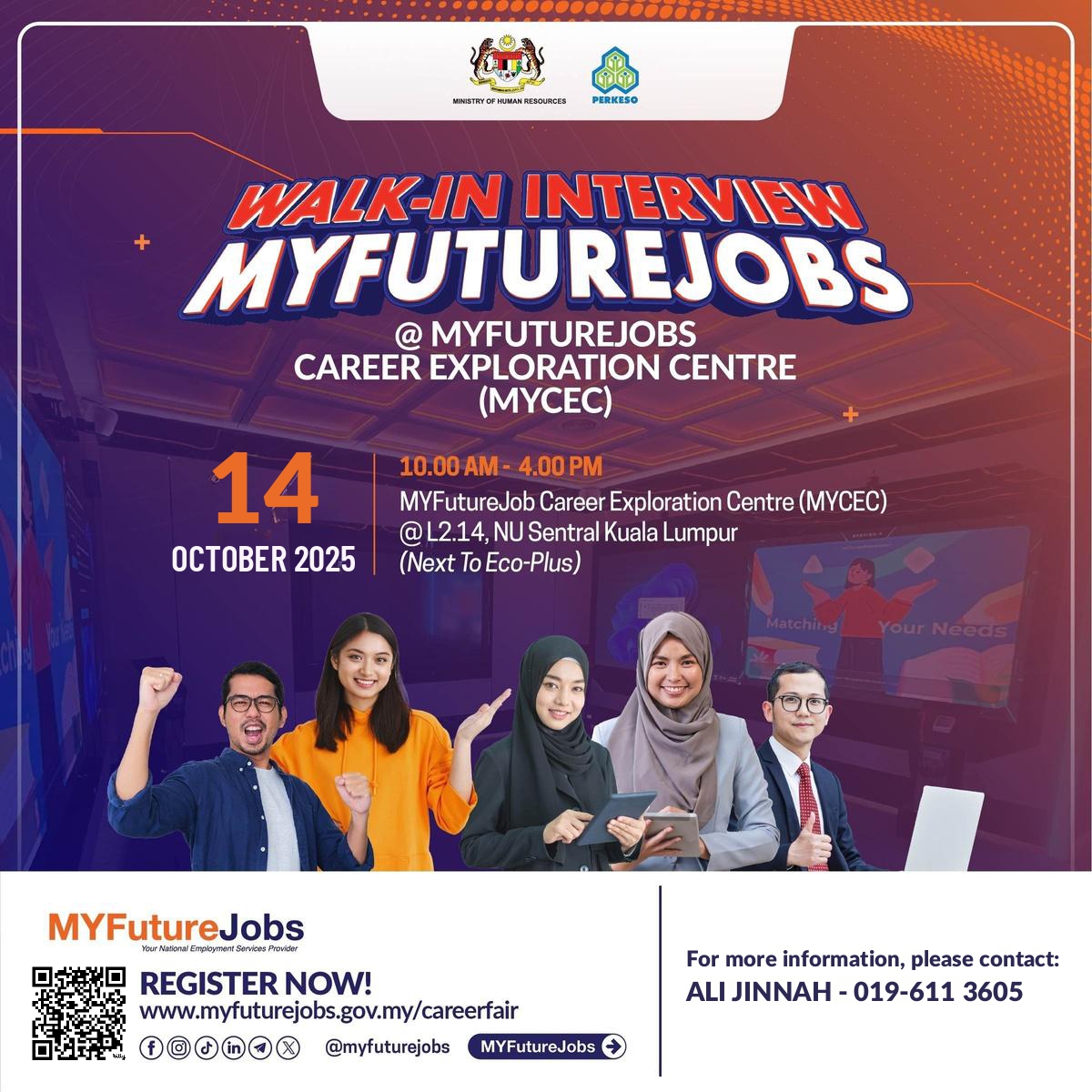 WALK-IN INTERVIEW @ MYFUTUREJOBS CAREER EXPLORATION CENTRE (MYCEC) – GD EXPRESS SDN BHD