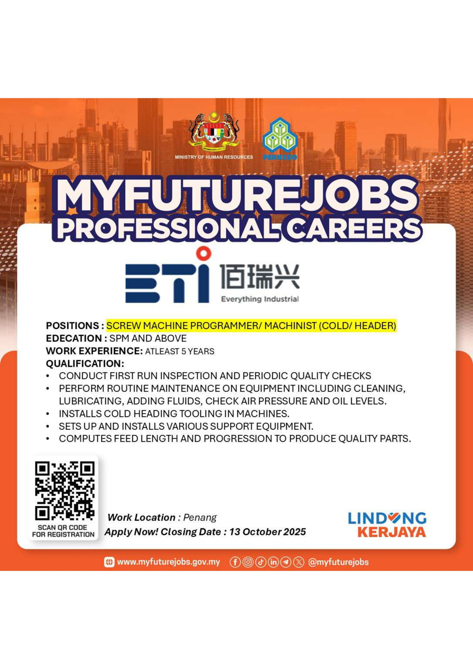 MYFUTUREJOBS PROFESSIONAL CAREERS @ EVERYTHING INDUSTRIAL SDN BHD