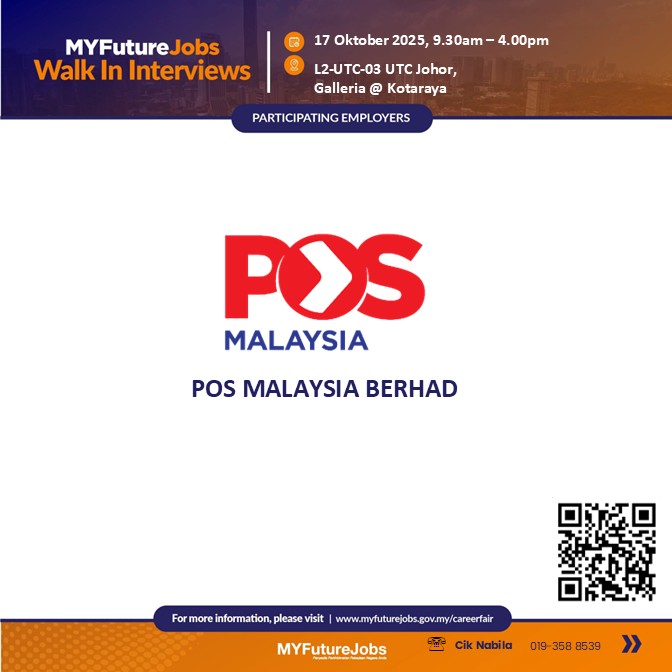 MYFUTUREJOBS WALKIN INTERVIEW POS MALAYSIA BERHAD