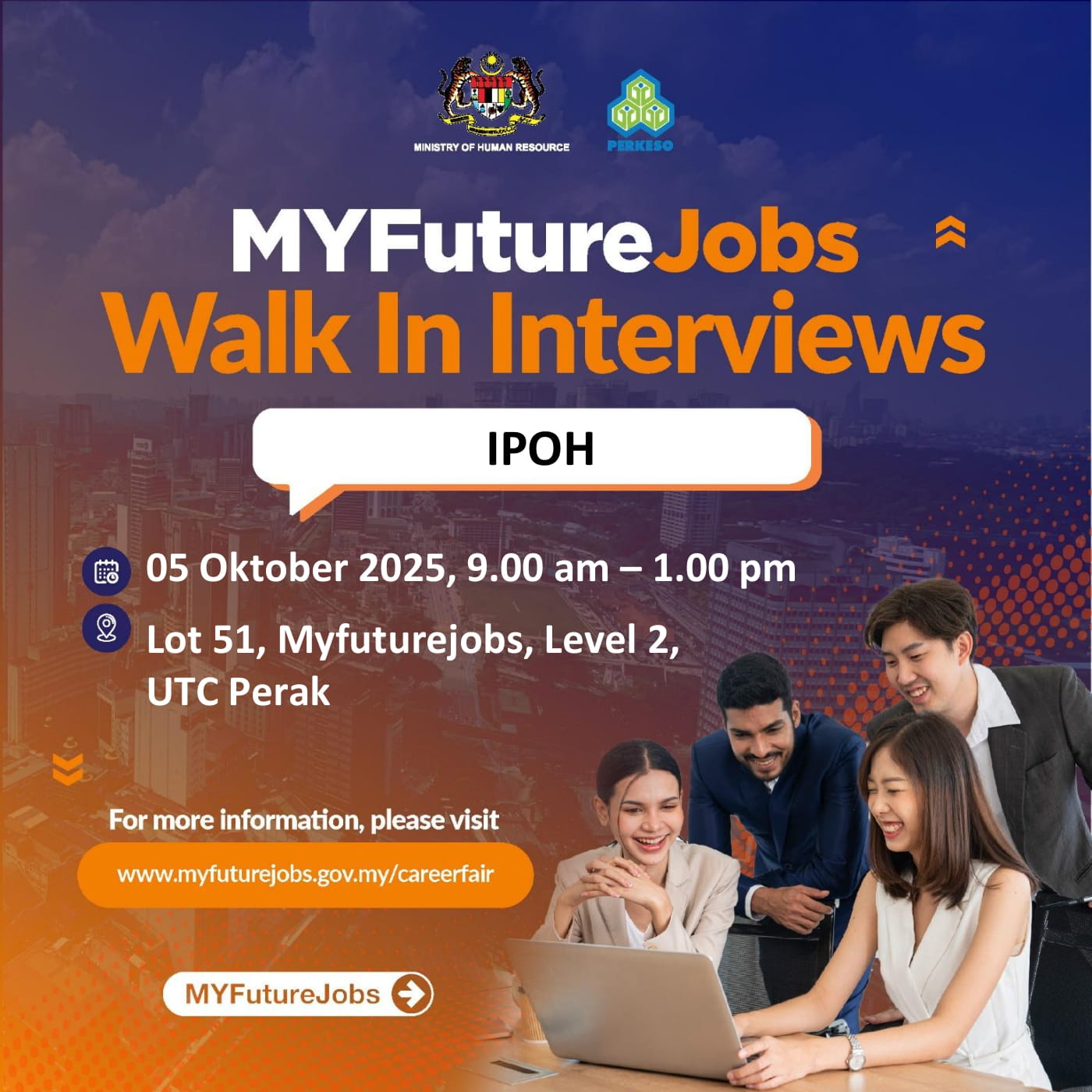MYFUTUREJOBS WALK IN INTERVIEWS IPOH
