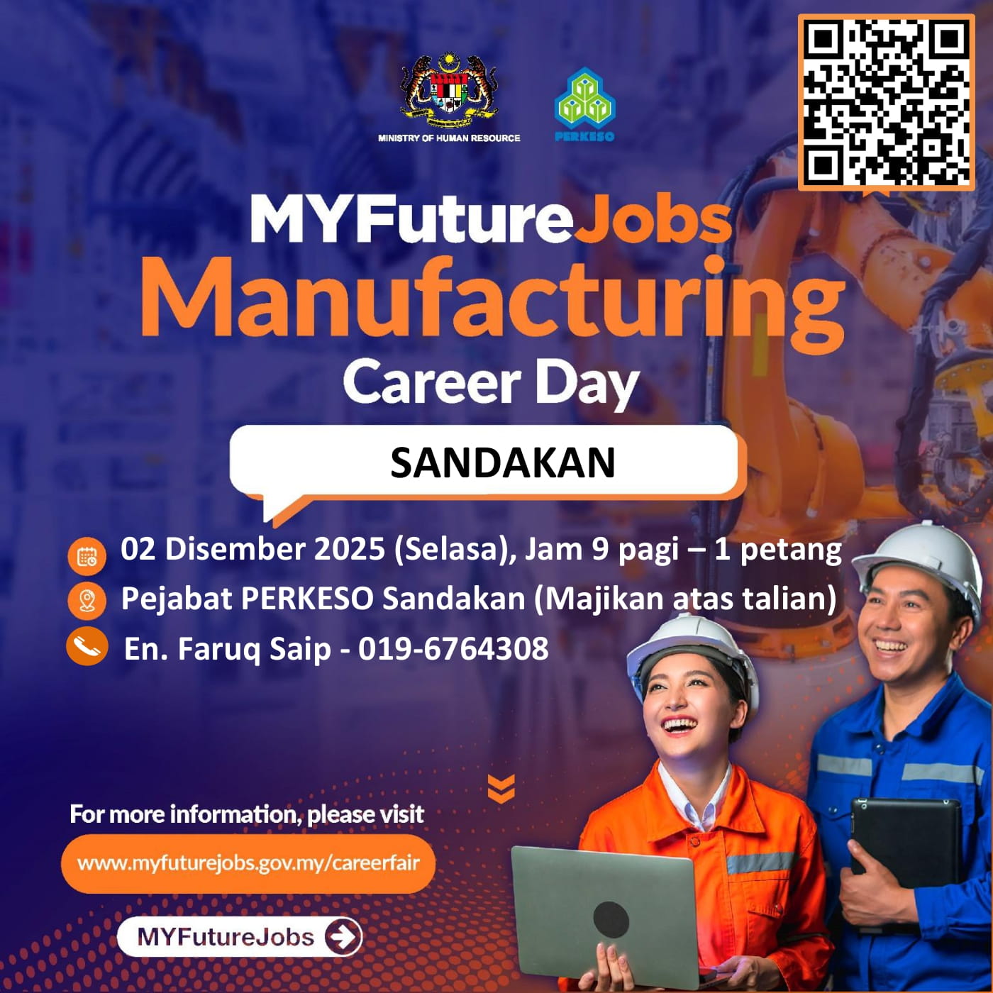 TEMUDUGA MYFUTUREJOBS INDUSTRI SEKTOR PEMBUATAN ANJURAN PERKESO SANDAKAN BERSAMA SYARIKAT CELESTICA ELECTRONICS (M) SDN BHD