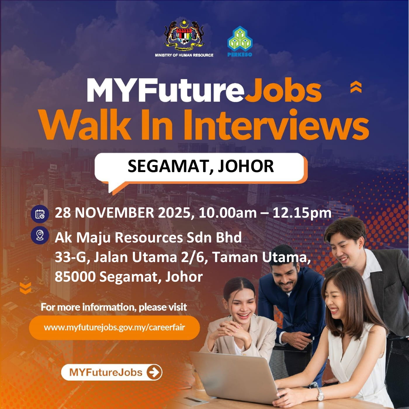 PROGRAM MYFUTUREJOBS WALK-IN INTERVIEW BERSAMA MAJIKAN AK MAJU RESOURCES SDN BHD