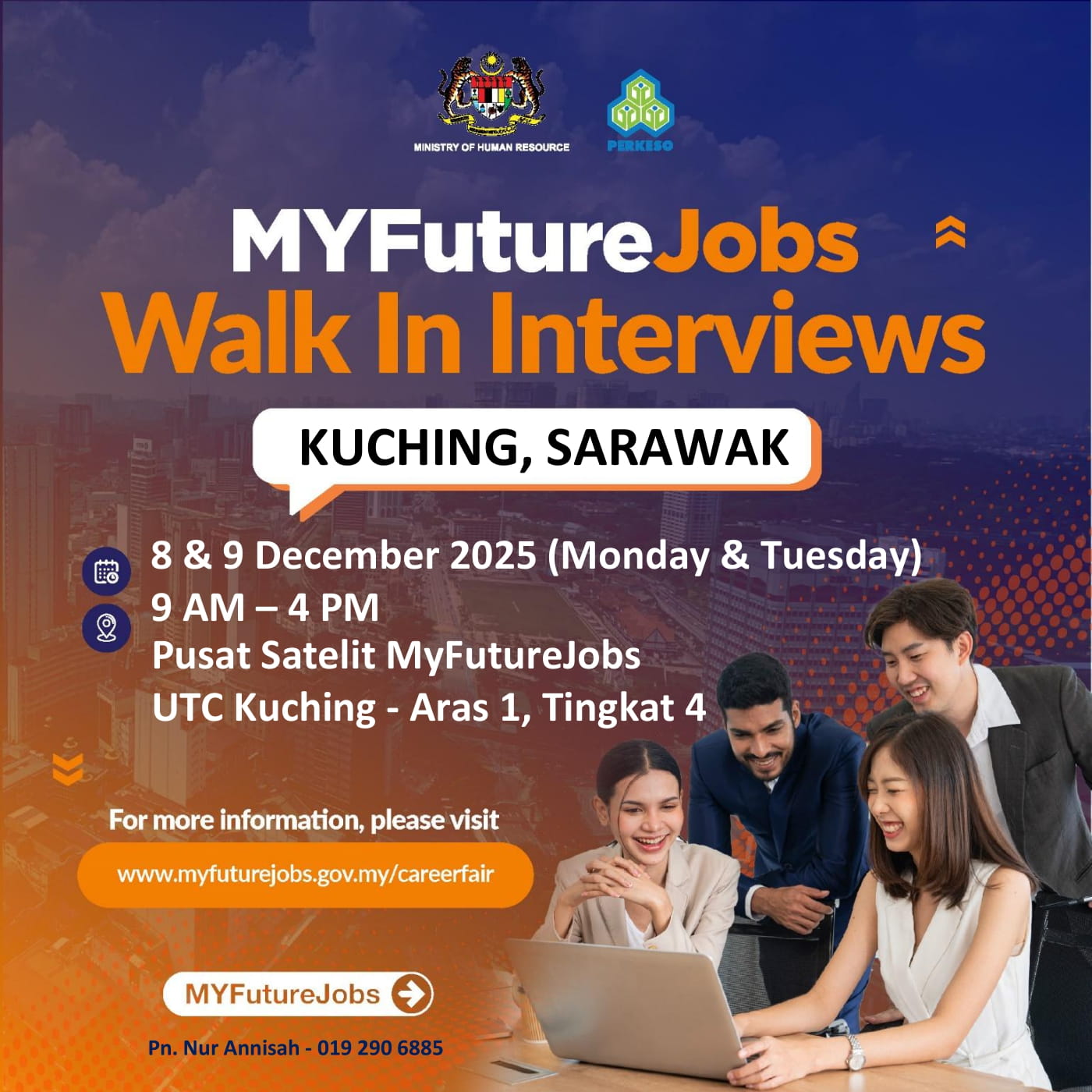 MYFUTUREJOBS WALK-IN INTERVIEW ANJURAN PERKESO NEGERI SARAWAK
