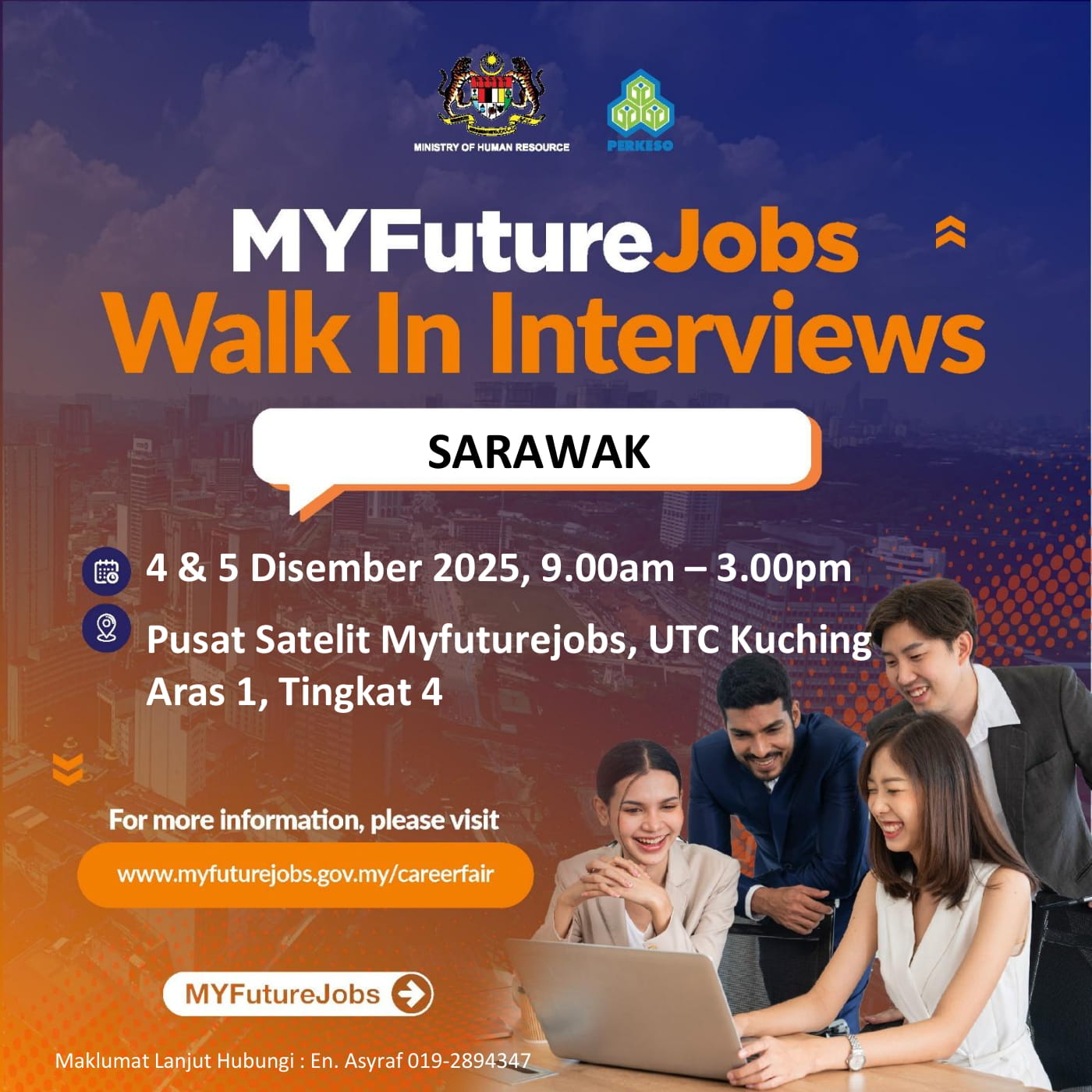 MYFUTUREJOBS WALK-IN INTERVIEWS SARAWAK
