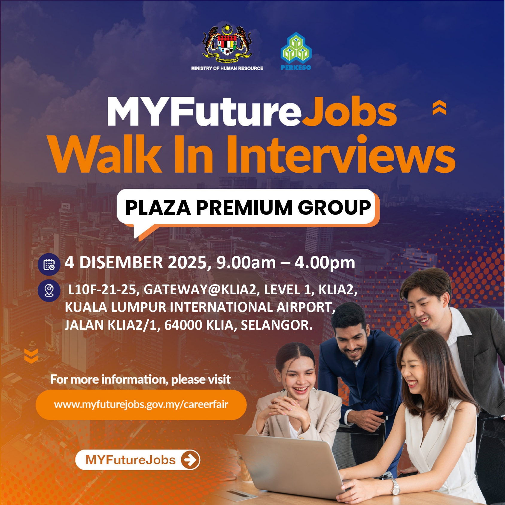WALK-IN INTERVIEW BERSAMA PLAZA PREMIUM LOUNGE MALAYSIA SDN BHD