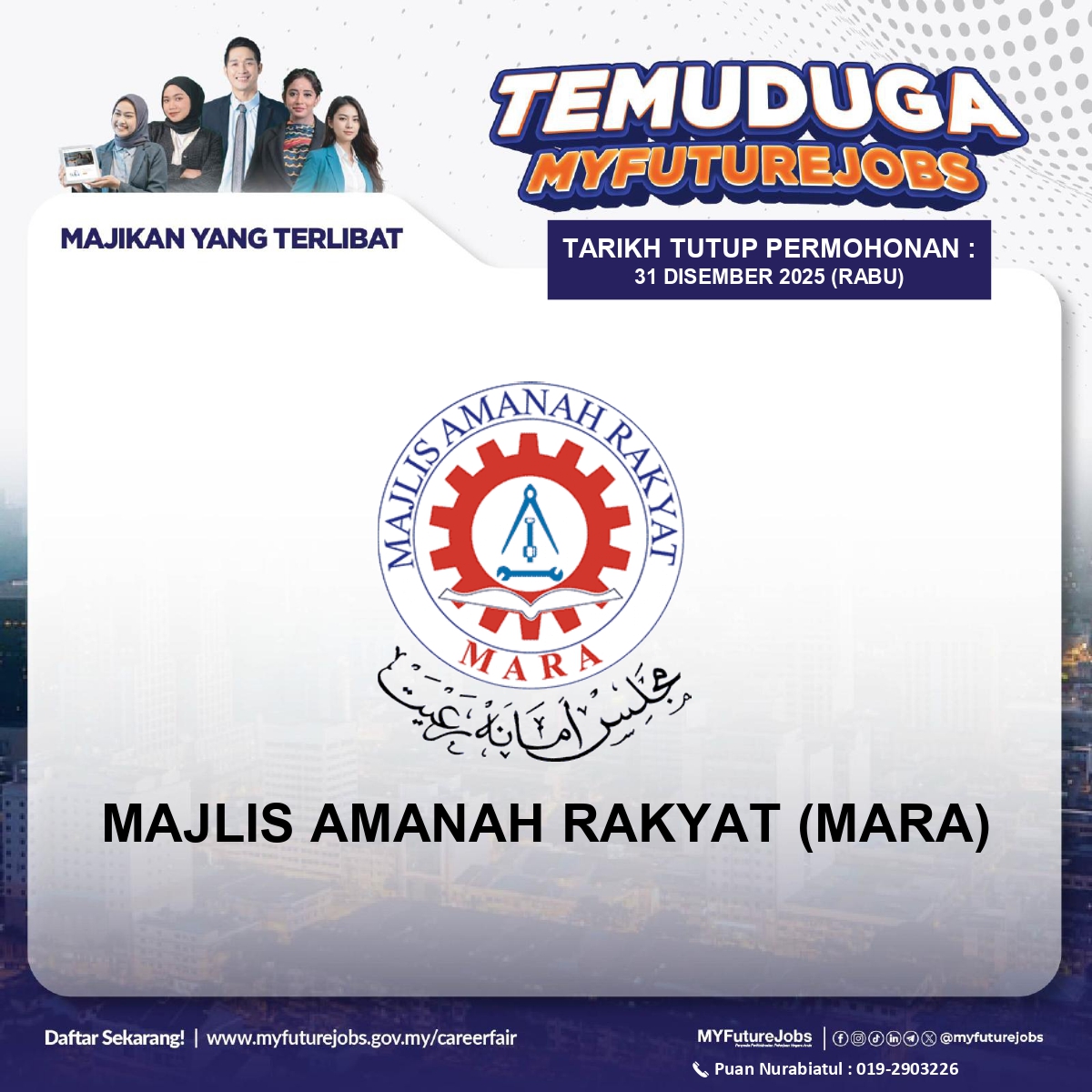 TEMU DUGA TERTUTUP MYFUTUREJOBS ANJURAN PEJABAT PERKESO BINTULU DENGAN KERJASAMA MAJLIS AMANAH RAKYAT (MARA) BINTULU