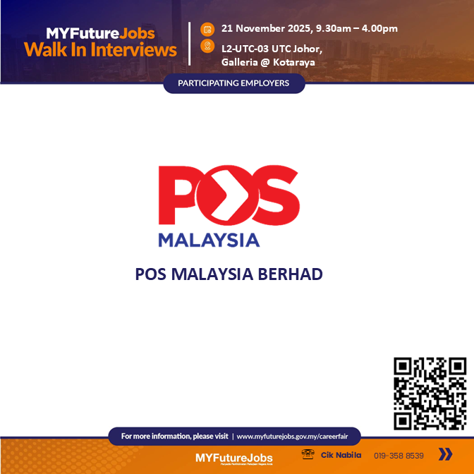 TEMUDUGA MYFUTUREJOBS POS MALAYSIA BERHAD JOHOR