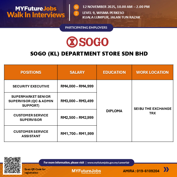 WALK-IN INTERVIEW ALERT! – PERKESO KUALA LUMPUR