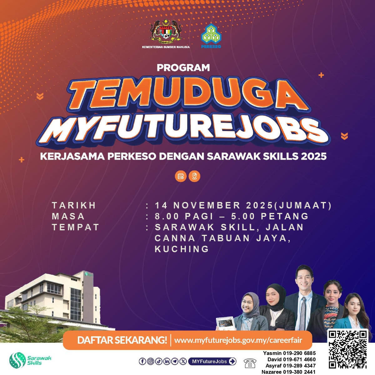 TEMU DUGA GRADUAN MYFUTUREJOBS ANJURAN SARAWAK SKILLS X PERKESO NEGERI SARAWAK