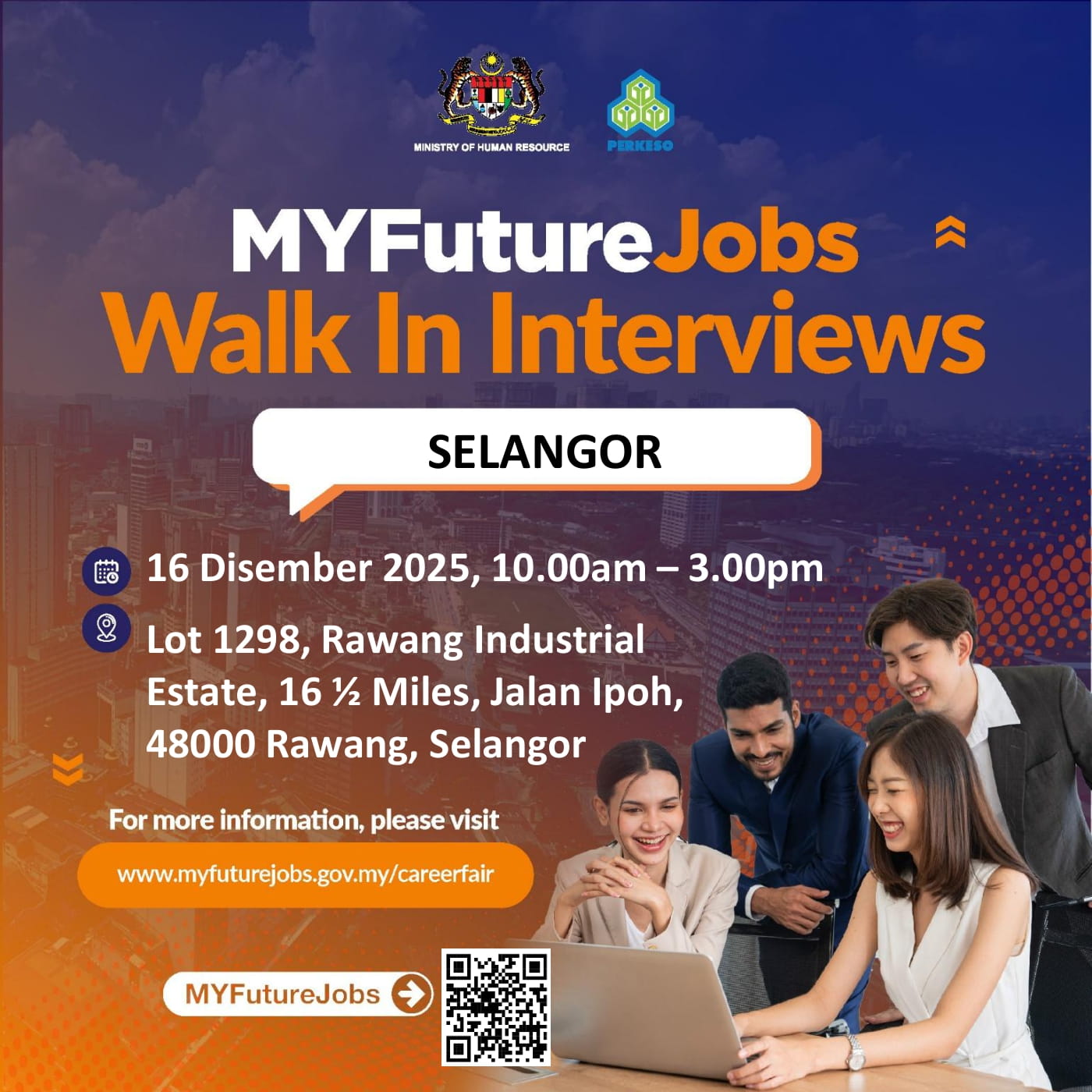 MYFUTUREJOBS WALK-IN INTERVIEW ANJURAN PEJABAT PERKESO RAWANG BERSAMA MAJIKAN PRESTAR RESOURCES BERHAD