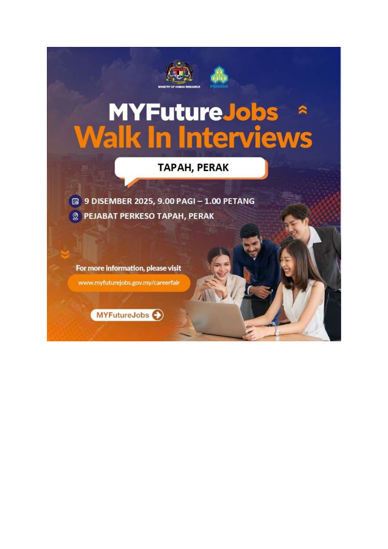 MYFUTUREJOBS WALK IN INTERVIEW