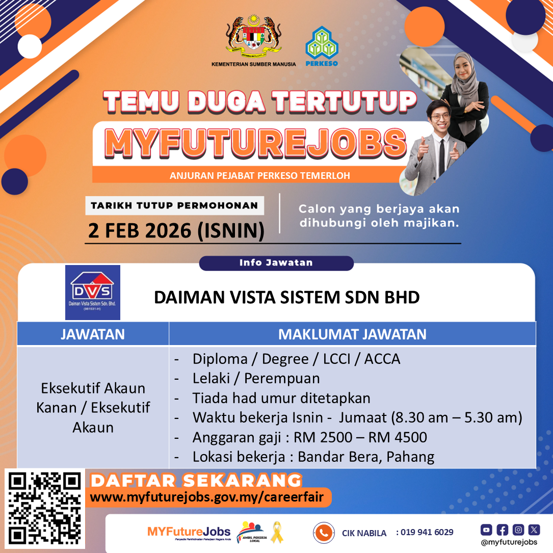 HEBAHAN JAWATAN KOSONG MYFUTUREJOBS SYARIKAT DAIMAN VISTA SISTEM SDN. BHD