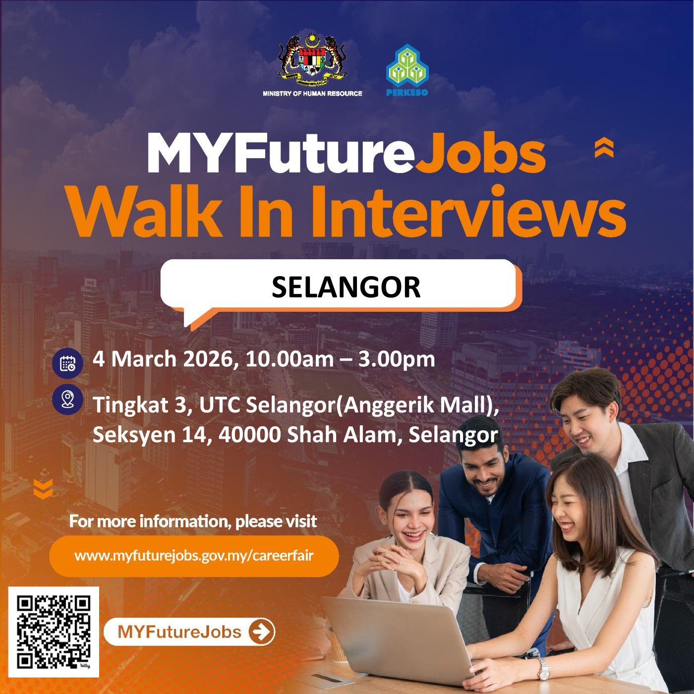 MYFUTUREJOBS WALK IN INTERVIEW @ UTC SELANGOR