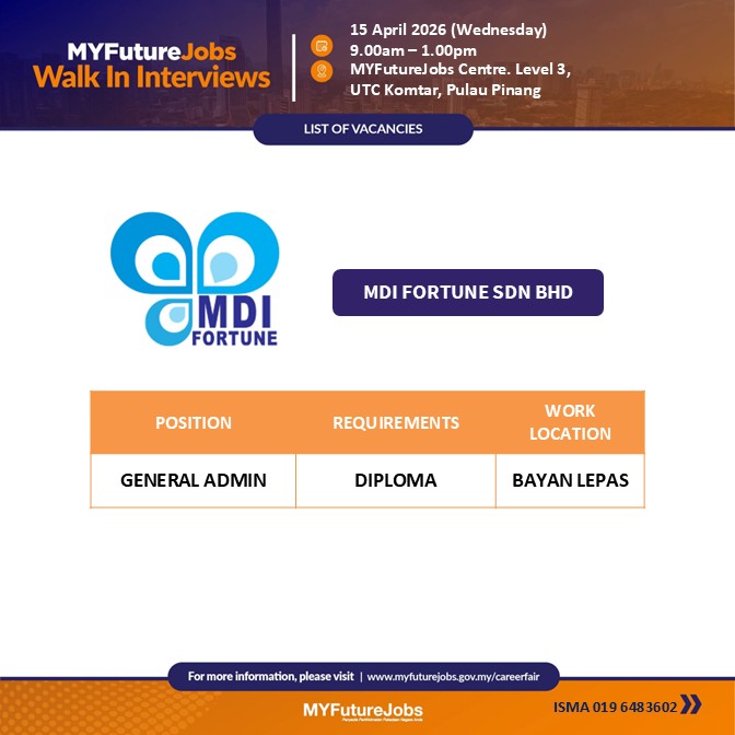 TEMU DUGA TERBUKA MYFUTUREJOBS @ UTC KOMTAR ANJURAN PEJABAT PERKESO PULAU PINANG