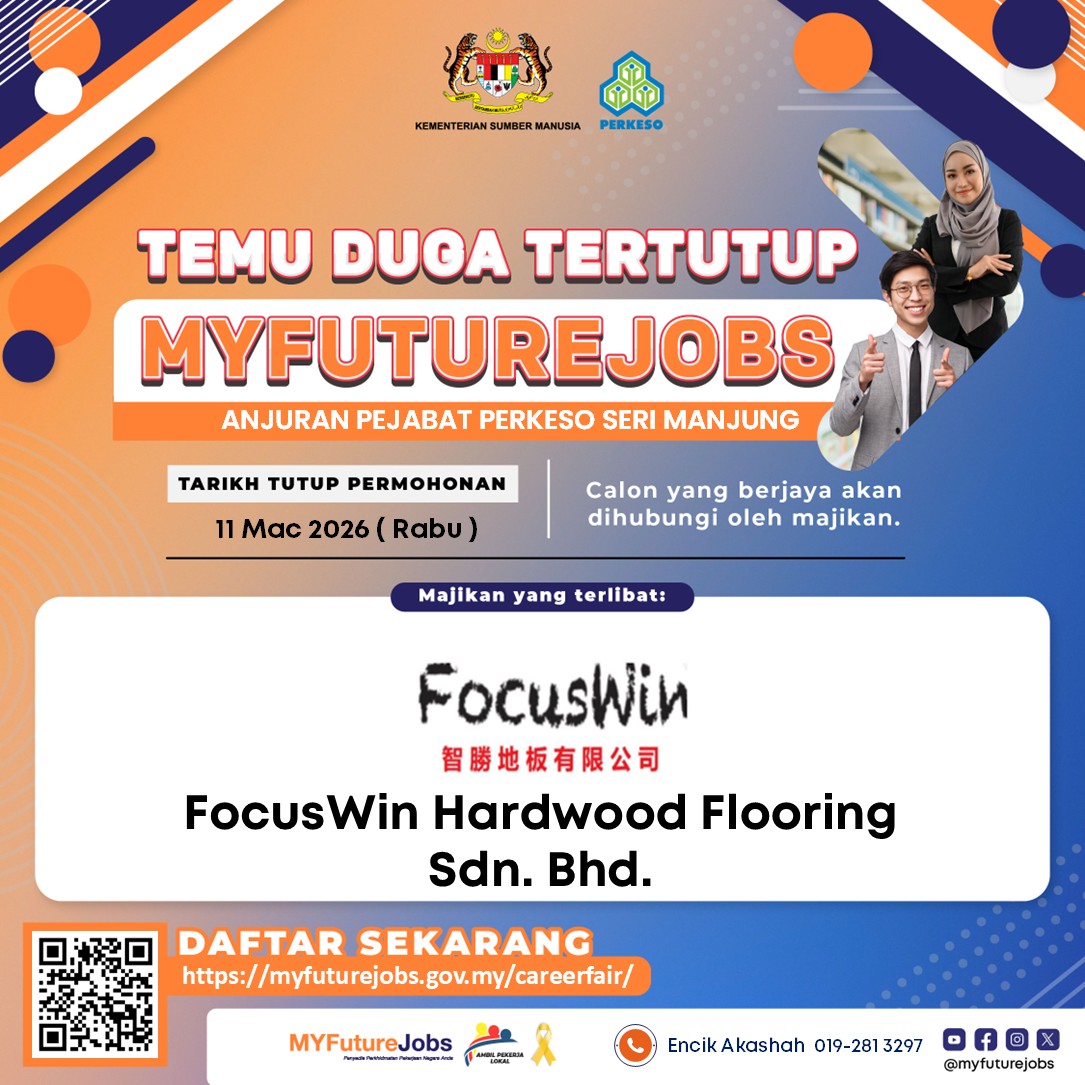 TEMUDUGA TERTUTUP MYFutureJobsAnjuran PERKESO Seri Manjung x DKLS Quarry & Premix Sdn. Bhd.