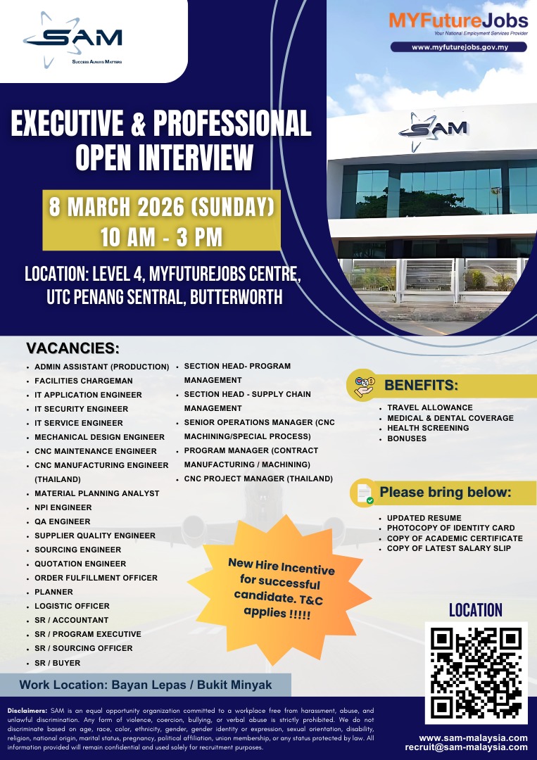 TEMUDUGA MYFUTUREJOBS BERSAMA SAM ENGINEERING & EQUIPMENT (M) BERHAD