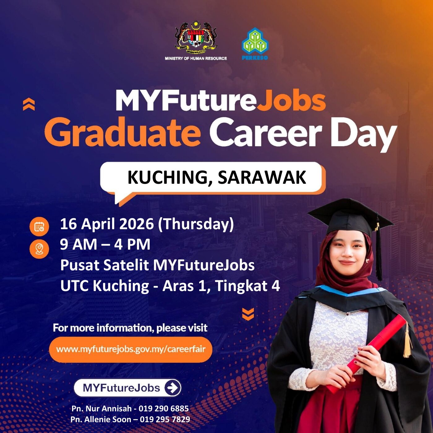 TEMU DUGA MYFUTUREJOBS GRADUATE CAREER DAY ANJURAN PERKESO NEGERI SARAWAK