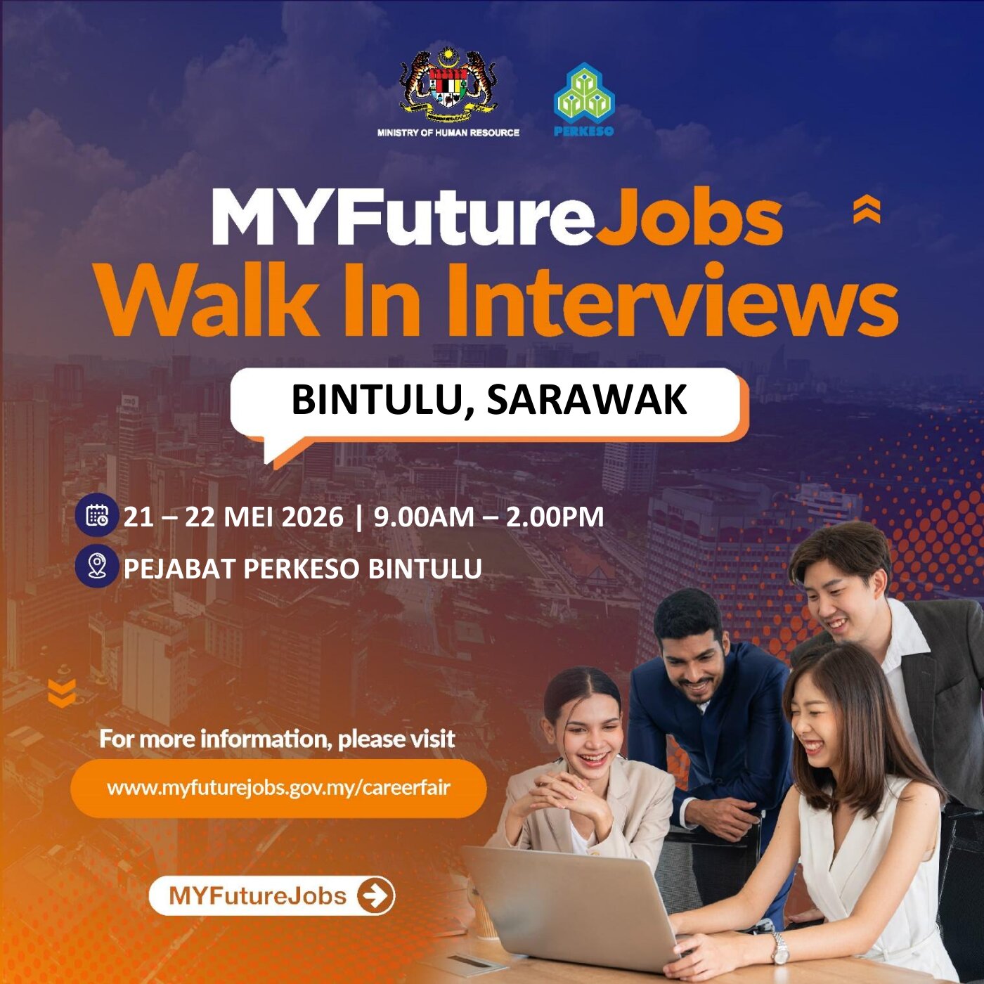 TEMU DUGA TERBUKA MYFUTUREJOBS BERSAMA MAJIKAN TWIN ARROW (SARAWAK) SDN BHD ANJURAN PEJABAT PERKESO BINTULU