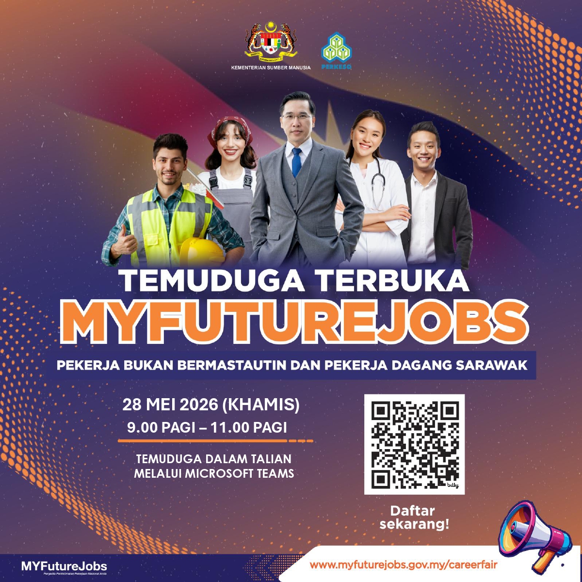 TEMU DUGA TERBUKA MINGGUAN MYFUTUREJOBS PBPPD ANJURAN UNIT PERKHIDMATAN PEKERJAAN PEJABAT PERKESO MUKAH