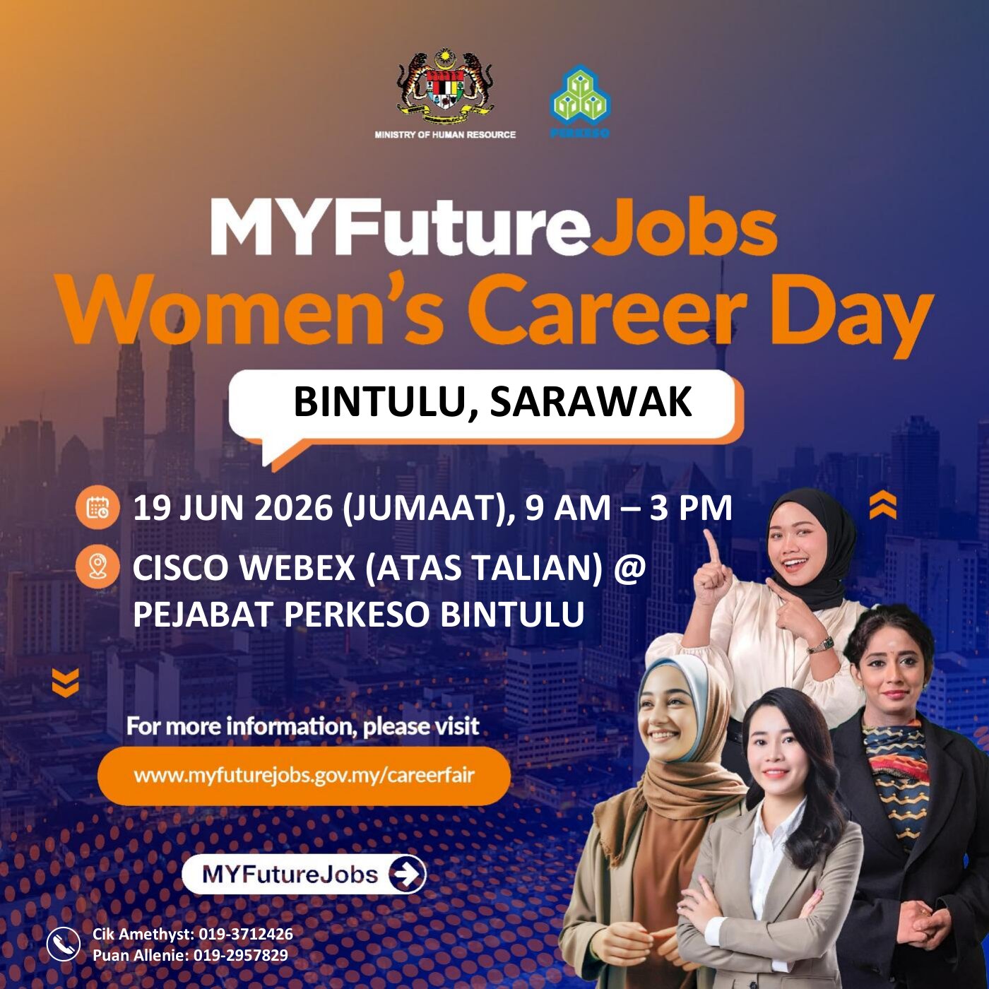 PROGRAM TEMUDUGA TERBUKA MYFUTUREJOBS WOMEN CAREER DAY BERSAMA MAJIKAN NANDO’S CHICKENLAND MALAYSIA SDN BHD & TAKA PATISSERIE SDN BHD ANJURAN PEJABAT PERKESO BINTULU