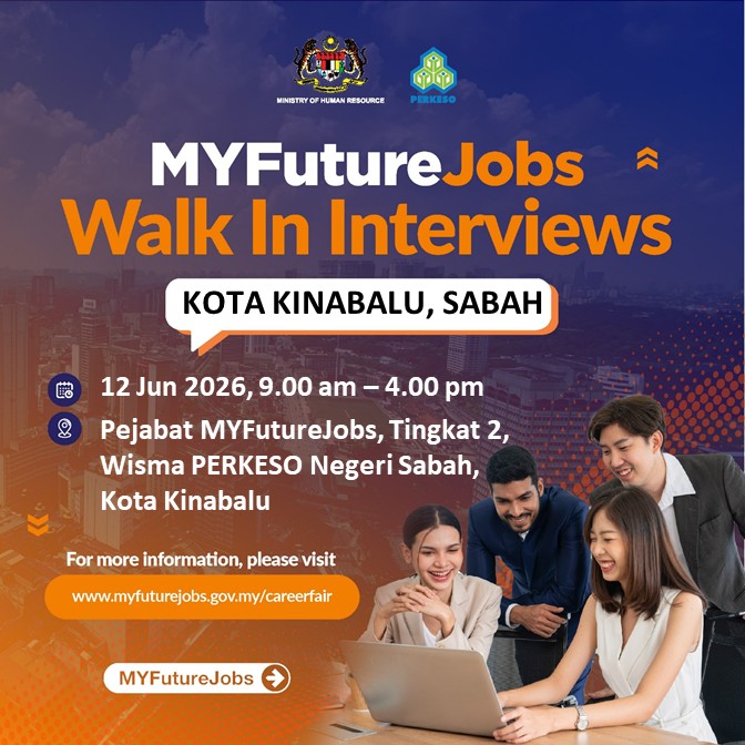 TEMU DUGA TERBUKA MYFUTUREJOBS ANJURAN PERKESO NEGERI SABAH BERSAMA MAJIKAN INCREDIBLE MARKETING SDN BHD