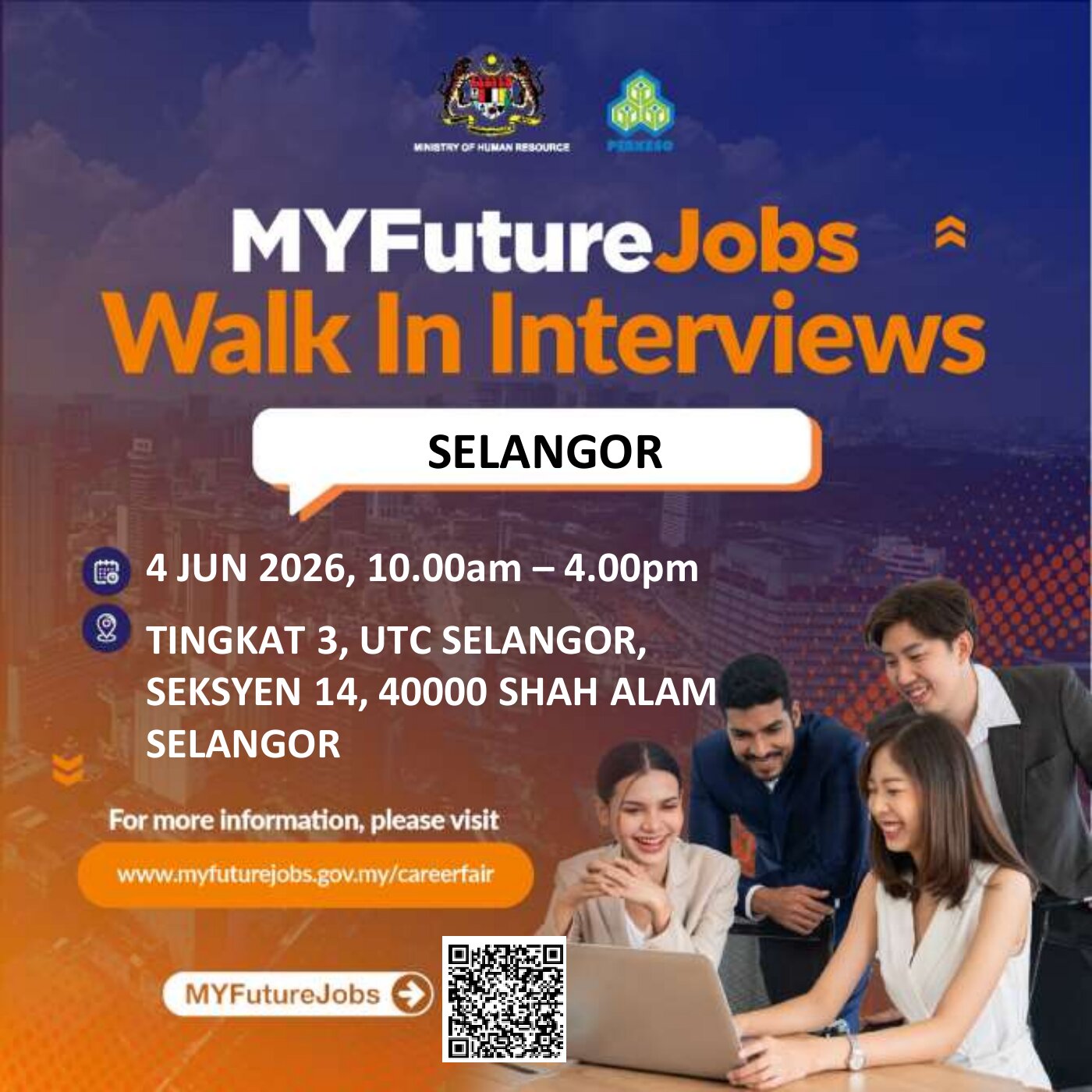 HEBAHAN MYFUTUREJOBS WALK-IN INTERVIEW @ UTC SELANGOR