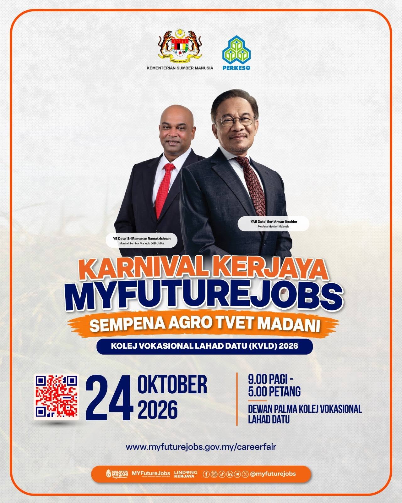 HEBAHAN KARNIVAL KERJAYA MYFUTUREJOBS SEMPENA AGRO TVET MADANI KOLEJ VOKASIONAL LAHAD DATU (KVLD) 2026