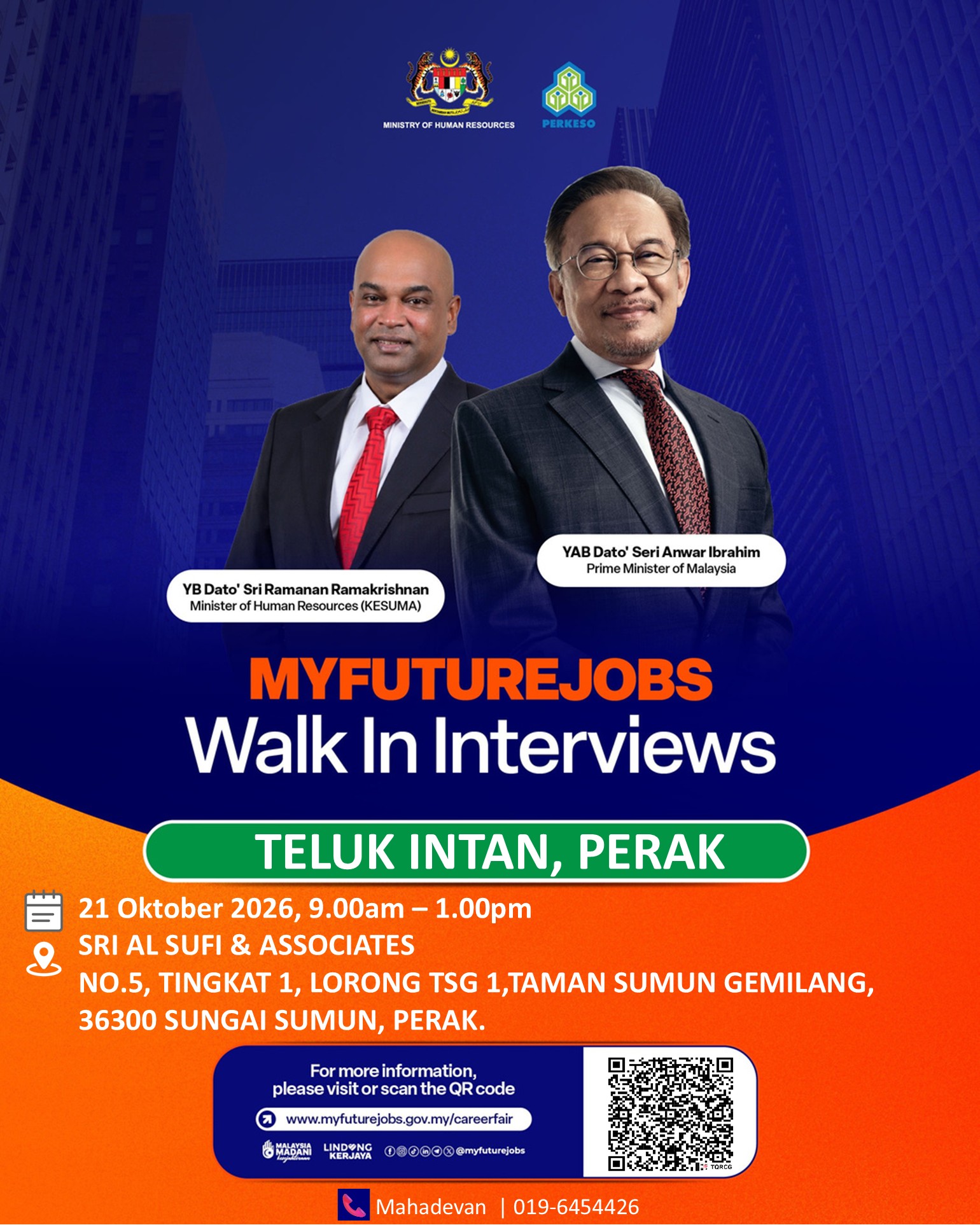 CM MYFUTUREJOBS WALK IN INTERVIEW – TELUK INTAN